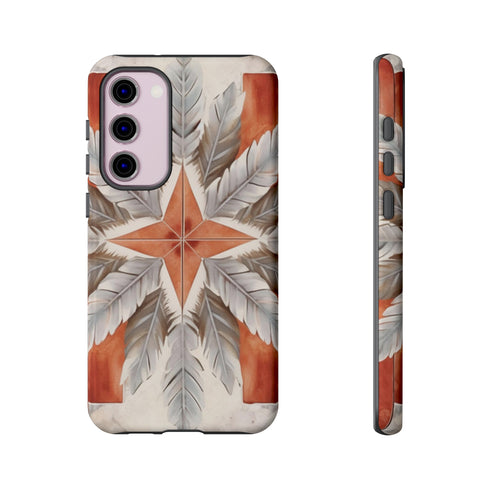 Silver Feather Compass - Impact Resistant Phone Case